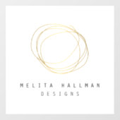 Minimaal en modern gouden ontwerp schetslogo raamsticker (Vel)