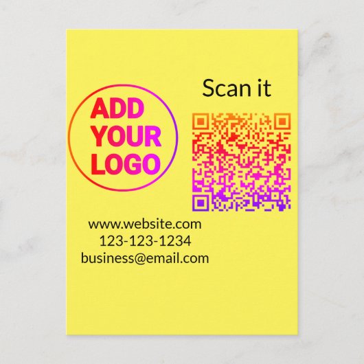 Minimaal enkelvoudig q r code add logo san code na briefkaart (Voorkant)