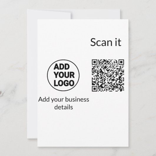 Minimaal enkelvoudig q r code add logo san code na feestdagenkaart (Voorkant)
