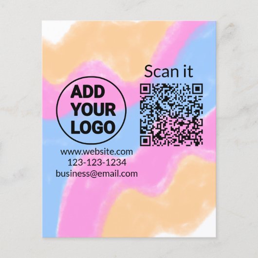 Minimaal enkelvoudig q r code add logo san code na flyer (Voorkant)