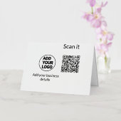 Minimaal enkelvoudig q r code add logo san code na folie feestdagenkaart (Orchidee)
