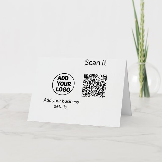 Minimaal enkelvoudig q r code add logo san code na folie feestdagenkaart (Voorkant)