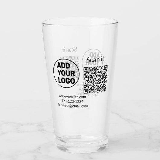 Minimaal enkelvoudig q r code add logo san code na glas (Voorkant)