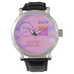 Minimaal enkelvoudig q r code add logo san code na horloge