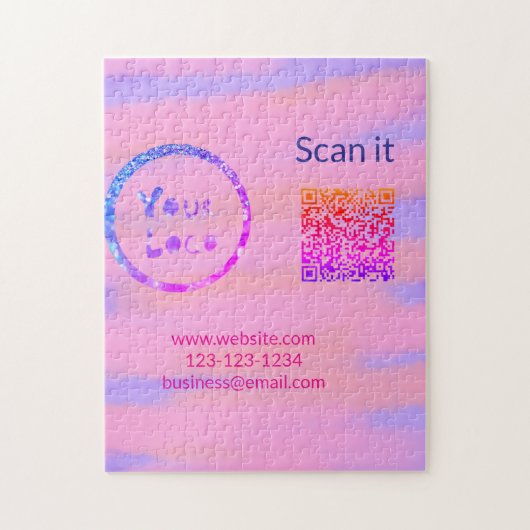 Minimaal enkelvoudig q r code add logo san code na legpuzzel (Verticaal)