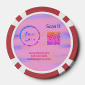 Minimaal enkelvoudig q r code add logo san code na poker chips (Achterkant)