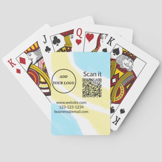 Minimaal enkelvoudig q r code add logo san code na pokerkaarten (Achterkant)