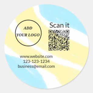 Minimaal enkelvoudig q r code add logo san code na ronde sticker