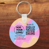 Minimaal enkelvoudig q r code add logo san code na sleutelhanger (Voorkant)