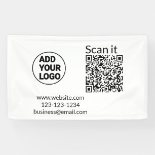 Minimaal enkelvoudig q r code add logo san code na spandoek