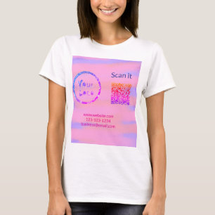Minimaal enkelvoudig q r code add logo san code na t-shirt