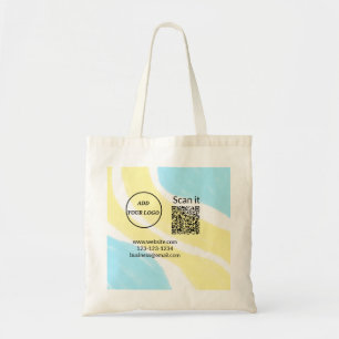 Minimaal enkelvoudig q r code add logo san code na tote bag