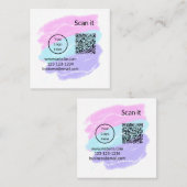 Minimaal enkelvoudig q r code add logo san code na vierkante visitekaartje (Voorkant / Achterkant)