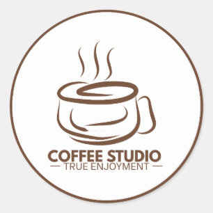 Minimaal espresso jezelf koffieliefhebber ronde sticker