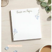 Minimaal esthetisch Notitieblok met blauwe bloemen