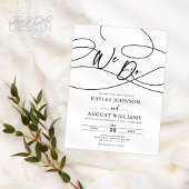 Minimaal Fancy script "we doen" kalligrafie bruilo Kaart