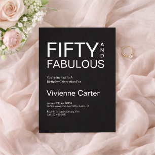 Minimaal Fifty and Fabulous 50ste verjaardagsfeest Kaart