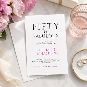 Minimaal Fifty and Fabulous 50ste verjaardagsfeest Kaart