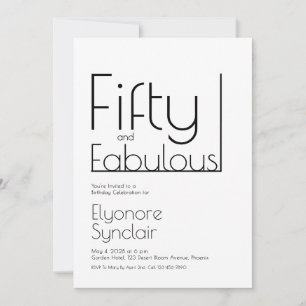 Minimaal Fifty and Fabulous 50ste verjaardagsfeest Kaart