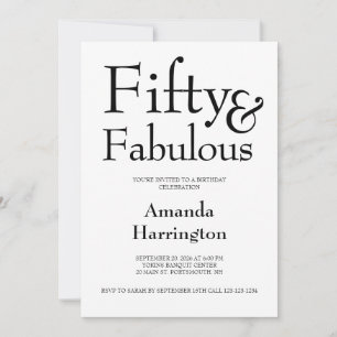 Minimaal Fifty and Fabulous 50ste verpartij Kaart