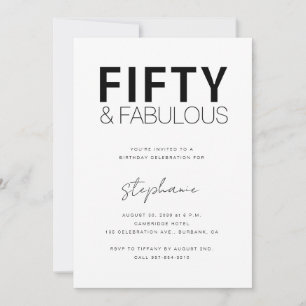 Minimaal Fifty and Fabulous 50ste verpartij Kaart