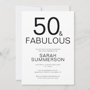 Minimaal Fifty en Fabulous 50e verjaardagsfeest Kaart