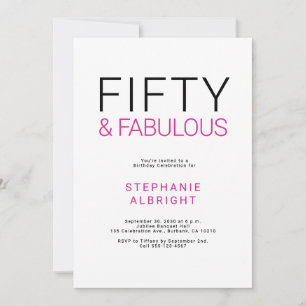 Minimaal Fifty en Fabulous 50ste verjaardagsfeest Kaart