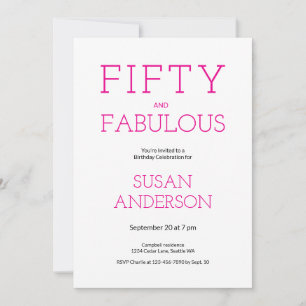 Minimaal Fifty en Fabulous 50ste verjaardagsfeest Kaart