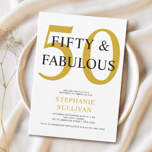 Minimaal Fifty en Fabulous 50ste verjaardagsfeest Kaart