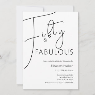 Minimaal Fifty en Fabulous 50ste verjaardagsfeest Kaart
