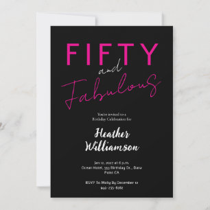 Minimaal Fifty en Fabulous Roze 50ste verjaardag Kaart