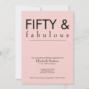 Minimaal Fifty & Fabulous Roze 50ste Verjaardagsfe Kaart