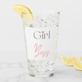 Minimaal fragment van Woordtekst van Girl Boss Glas