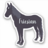 minimaal Friesian Horse Silhouette Sticker (Voorkant)
