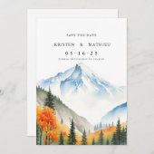 Minimaal gebergte save the date (Voorkant / Achterkant)