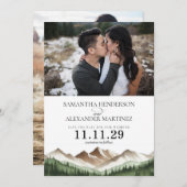 Minimaal gebergte save the date (Voorkant / Achterkant)