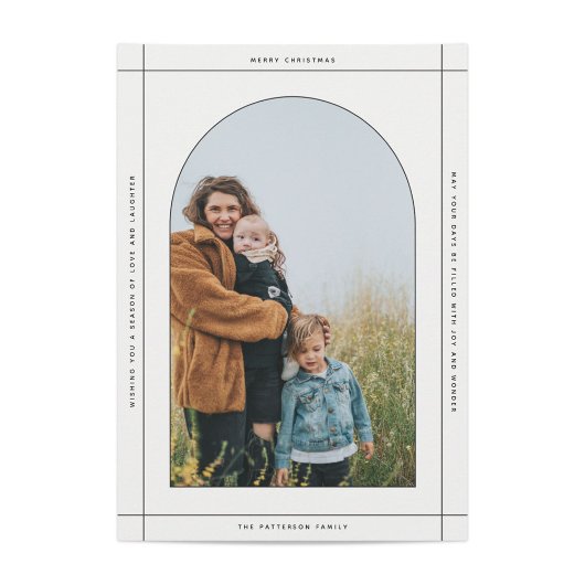 Minimaal gebogen kerstfoto feestdagenkaart