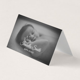 Minimaal geboorte-doula ontwerp voor pasgeboren zo visitekaartjes
