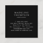 Minimaal geborsteld metallisch Roos Gold zwart mon Vierkante Visitekaartje (Achterkant)