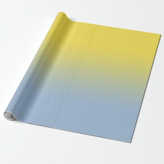 Minimaal geel tot lichtblauw ombré cadeaupapier (Uitgerold)