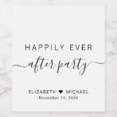 Minimaal gelukkig ooit na de receptie van het part wijn etiket (Enkel label)