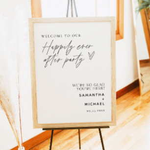 Minimaal gelukkig ooit na Party Elopement Welkom Poster