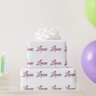 Minimaal gestippeld hartontwerp cadeaupapier