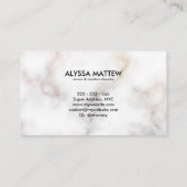 Minimaal Glitter Marble Luxury Signature Script Visitekaartje (Achterkant)