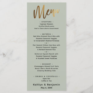Minimaal Gold Handwriting Simple Type Cream-menu Menu