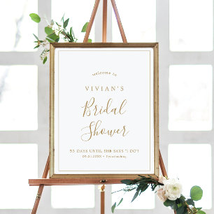Minimaal Gold Vrijgezellenfeest Welkom Poster