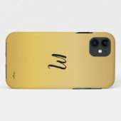 Minimaal golden blank Monogram Case-Mate iPhone Case (Achterkant (horizontaal))