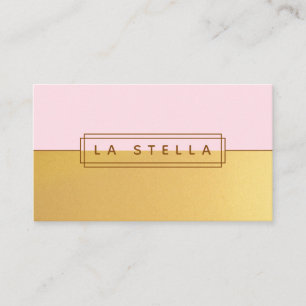 Minimaal goud en roze gesplitst   Geometrisch Lijs Visitekaartje