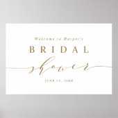 Minimaal gouden script bruiloft feest welkomstbord poster (Voorkant)