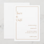 Minimaal Gouden Stijlvolle Moslim Trouwdatum Bespa Save The Date (Voorkant / Achterkant)